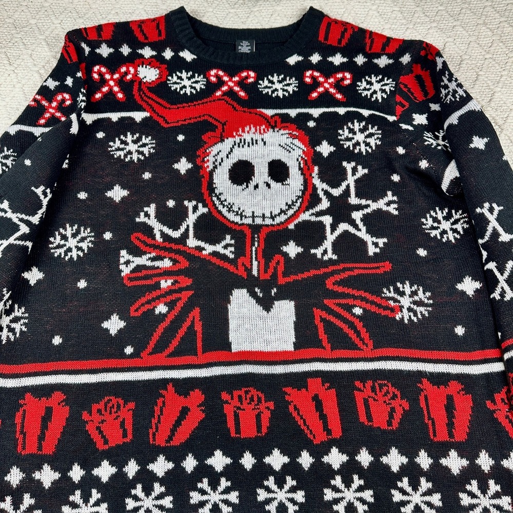 Disney Nightmare Before Christmas Sweater Jack Skellington XL - Picture 3 of 9